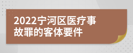 2022寧河區(qū)醫(yī)療事故罪的客體要件