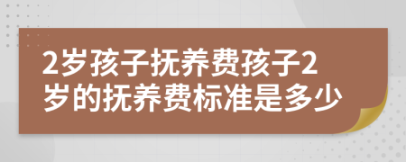 2歲孩子撫養(yǎng)費(fèi)孩子2歲的撫養(yǎng)費(fèi)標(biāo)準(zhǔn)是多少