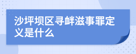 沙坪壩區(qū)尋釁滋事罪定義是什么