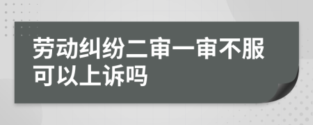 勞動(dòng)糾紛二審一審不服可以上訴嗎