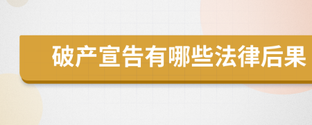 破產(chǎn)宣告有哪些法律后果