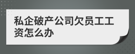 私企破產(chǎn)公司欠員工工資怎么辦