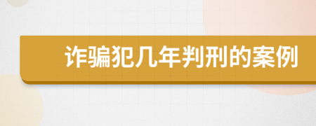 詐騙犯幾年判刑的案例