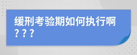 緩刑考驗(yàn)期如何執(zhí)行啊? ? ?
