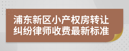 浦東新區(qū)小產(chǎn)權(quán)房轉(zhuǎn)讓糾紛律師收費最新標(biāo)準