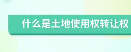 什么是土地使用權轉讓權