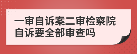 一審自訴案二審檢察院自訴要全部審查嗎