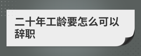 二十年工齡要怎么可以辭職