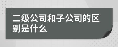 二級公司和子公司的區(qū)別是什么
