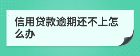 信用貸款逾期還不上怎么辦