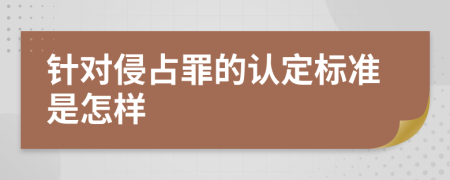 針對(duì)侵占罪的認(rèn)定標(biāo)準(zhǔn)是怎樣