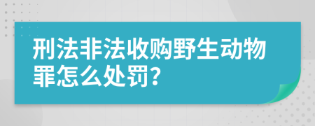 刑法非法收購野生動物罪怎么處罰？