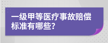 一級甲等醫(yī)療事故賠償標準有哪些？