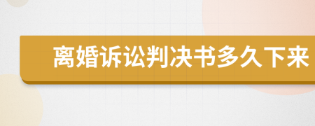 離婚訴訟判決書多久下來