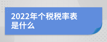 2022年個稅稅率表是什么