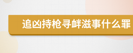 追兇持槍尋釁滋事什么罪