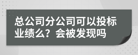 總公司分公司可以投標業(yè)績么？會被發(fā)現(xiàn)嗎