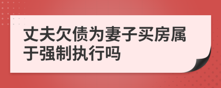 丈夫欠債為妻子買房屬于強(qiáng)制執(zhí)行嗎