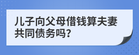 兒子向父母借錢算夫妻共同債務(wù)嗎？