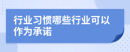 行業(yè)習(xí)慣哪些行業(yè)可以作為承諾