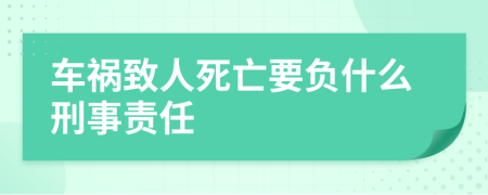 車禍致人死亡要負(fù)什么刑事責(zé)任
