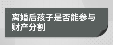 離婚后孩子是否能參與財(cái)產(chǎn)分割