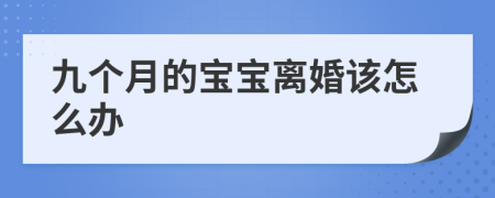 九個月的寶寶離婚該怎么辦
