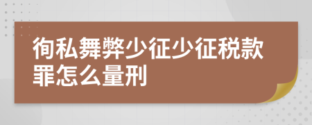 徇私舞弊少征少征稅款罪怎么量刑