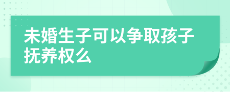 未婚生子可以爭取孩子撫養(yǎng)權(quán)么