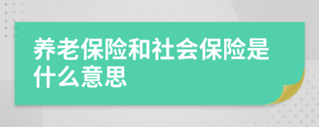 養(yǎng)老保險和社會保險是什么意思