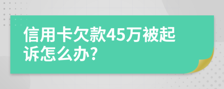 信用卡欠款45萬被起訴怎么辦?