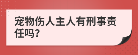 寵物傷人主人有刑事責(zé)任嗎？