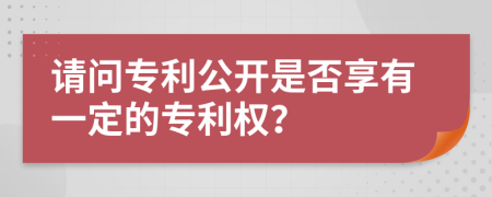 請問專利公開是否享有一定的專利權？