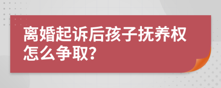 離婚起訴后孩子撫養(yǎng)權(quán)怎么爭??？