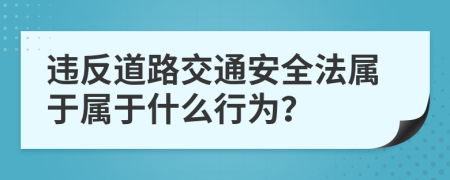 違反道路交通安全法屬于屬于什么行為？