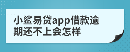 小鯊易貸app借款逾期還不上會(huì)怎樣