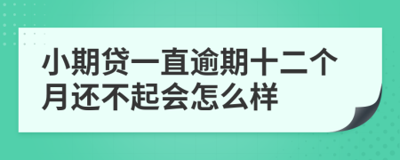 小期貸一直逾期十二個月還不起會怎么樣