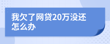 我欠了網(wǎng)貸20萬沒還怎么辦