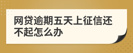 網(wǎng)貸逾期五天上征信還不起怎么辦