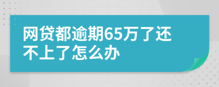 網(wǎng)貸都逾期65萬了還不上了怎么辦