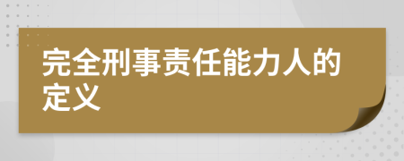 完全刑事責(zé)任能力人的定義