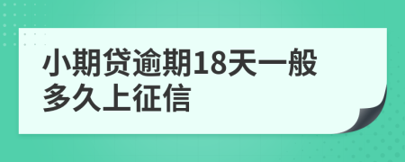 小期貸逾期18天一般多久上征信