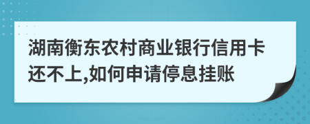 湖南衡東農(nóng)村商業(yè)銀行信用卡還不上,如何申請(qǐng)停息掛賬
