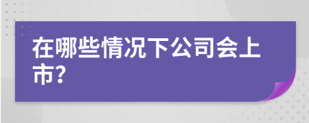 在哪些情況下公司會上市？