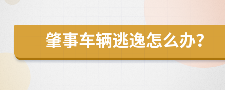 肇事車輛逃逸怎么辦？