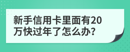 新手信用卡里面有20萬快過年了怎么辦？