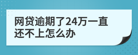 網(wǎng)貸逾期了24萬一直還不上怎么辦
