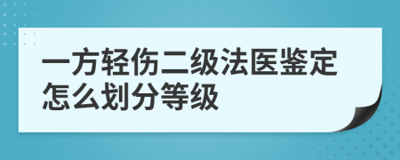 一方輕傷二級(jí)法醫(yī)鑒定怎么劃分等級(jí)