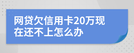 網(wǎng)貸欠信用卡20萬現(xiàn)在還不上怎么辦