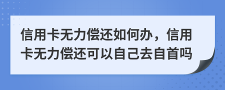 信用卡無力償還如何辦，信用卡無力償還可以自己去自首嗎